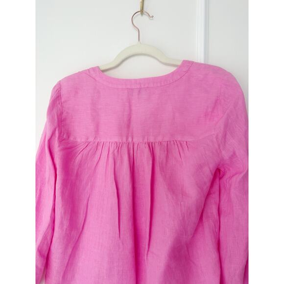 H by Halston Pink Linen Long Sleeve Blouse Size S - Picture 4 of 8